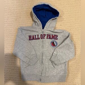 Hockey Hall of Fame Gray and Blue Kids Hoodie Zip Up Size 4 Size Small